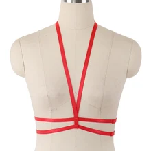 Простой Красный жгут Ремни Топ черный с американской проймой бретельки бюстгальтера клетка жгут белье рабства укороченный Топ Милая женская одежда