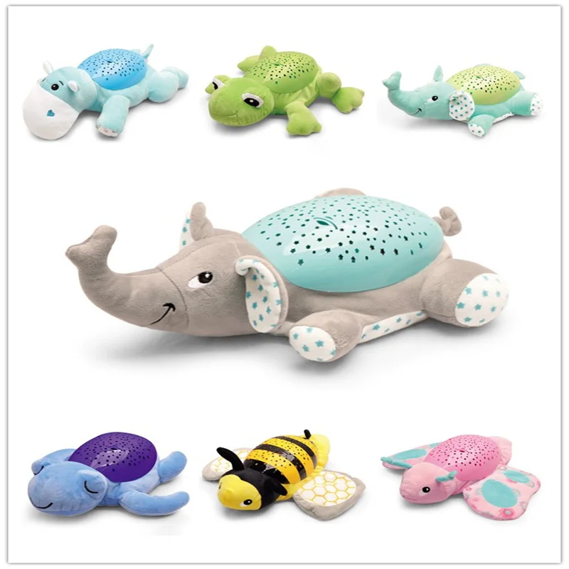 Projection Animals Musical Starry Sky Projector Starlight Sleeping Toy Baby Comfort Plush Doll with Shining Light