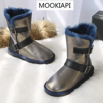 

The latest high-quality snow boots in Europe in 2019, real sheepskin, 100% natural wool, women's shoes, five colors