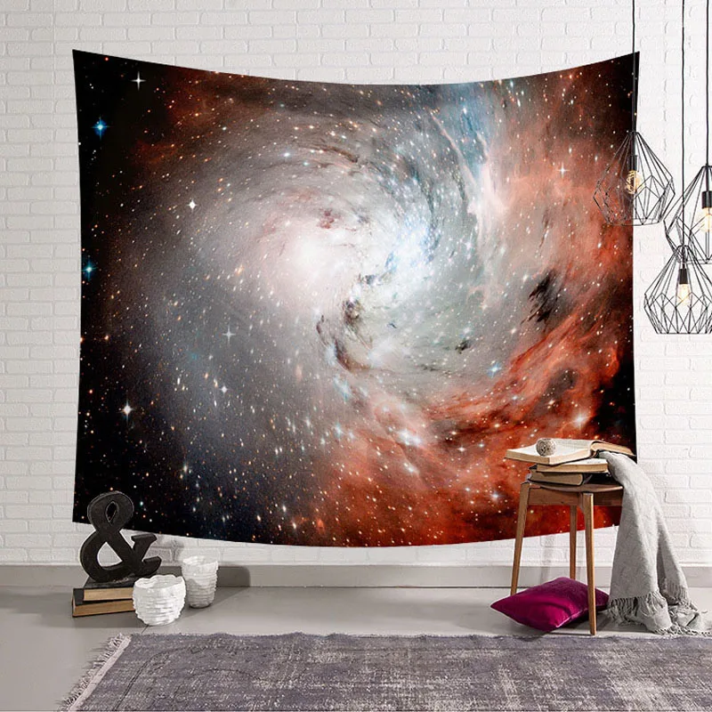 Fantasy starry sky Galaxy Black Hole Cat Hanging Wall Tapestry Hippie Retro Home Decor Yoga Beach Mat Carpet 150x130cm 200x150cm