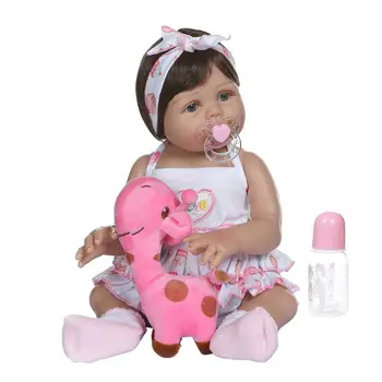 

19in Realistic Reborn Doll Soft Full Silicone Vinyl Newborn Babies Girl Princess Lifelike Handmade Giraffe Toy Children Gifts