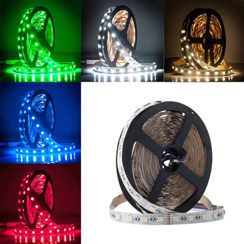 

4 in 1 RGBW LED Strip Light 5050 DC12V 24V Flexible LED Tape RGB+White / RGB+Warm White LED Strip 60 LEDs/m 5m/lot.