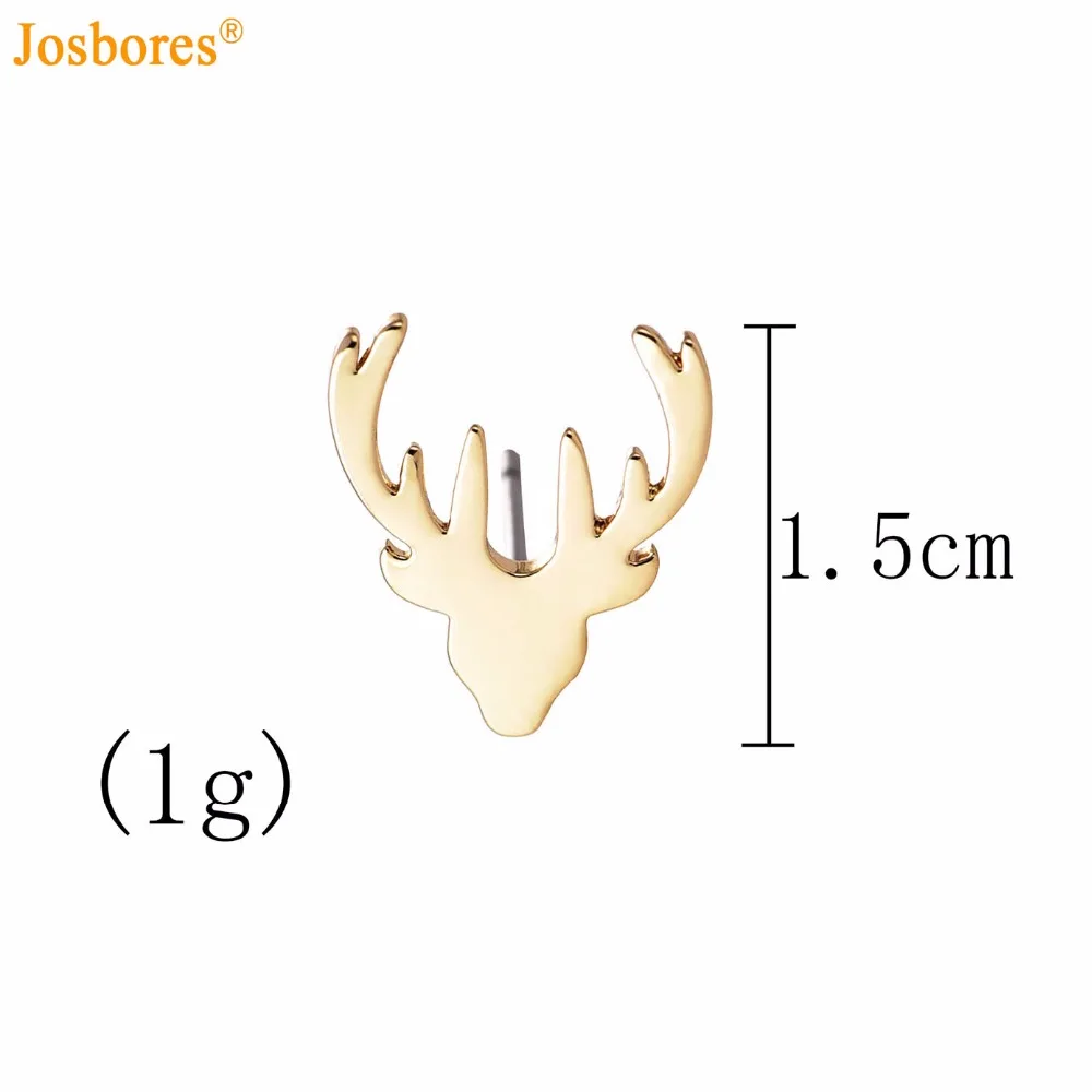 Josbores Новый олень Серьги гвоздики для Для женщин розового золота Цвет Рога лося