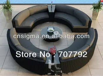 

New Designs Outdoor Furniture Black Wicker 7Pc Urbana Sofa Sectional Sofa Set