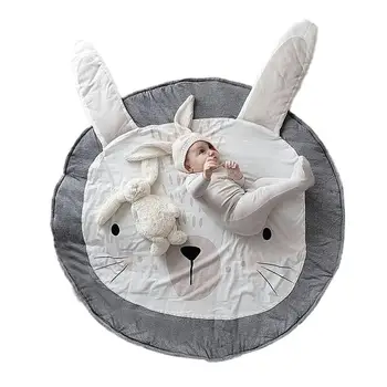 

Newborn Kids Printed Cut Cat Crawling Mat Children Antiskid Play Carpet Diameter 95cm Irregular Newborn Infant Crawling Blanket