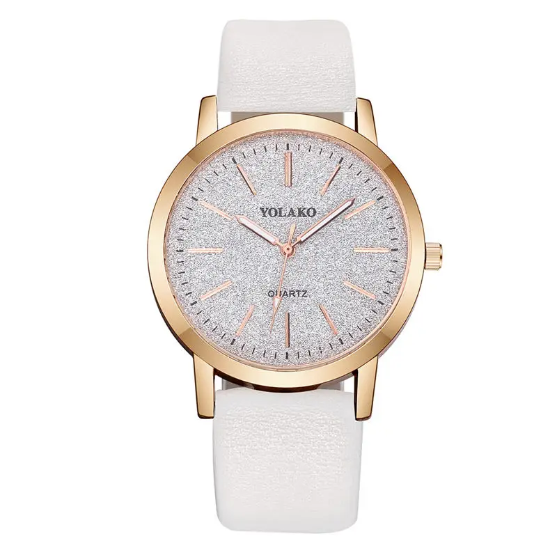 Лидирующий бренд Высокое качество модные женские простые часы Женева аналог искусственной кожи кварцевые наручные часы saat подарок