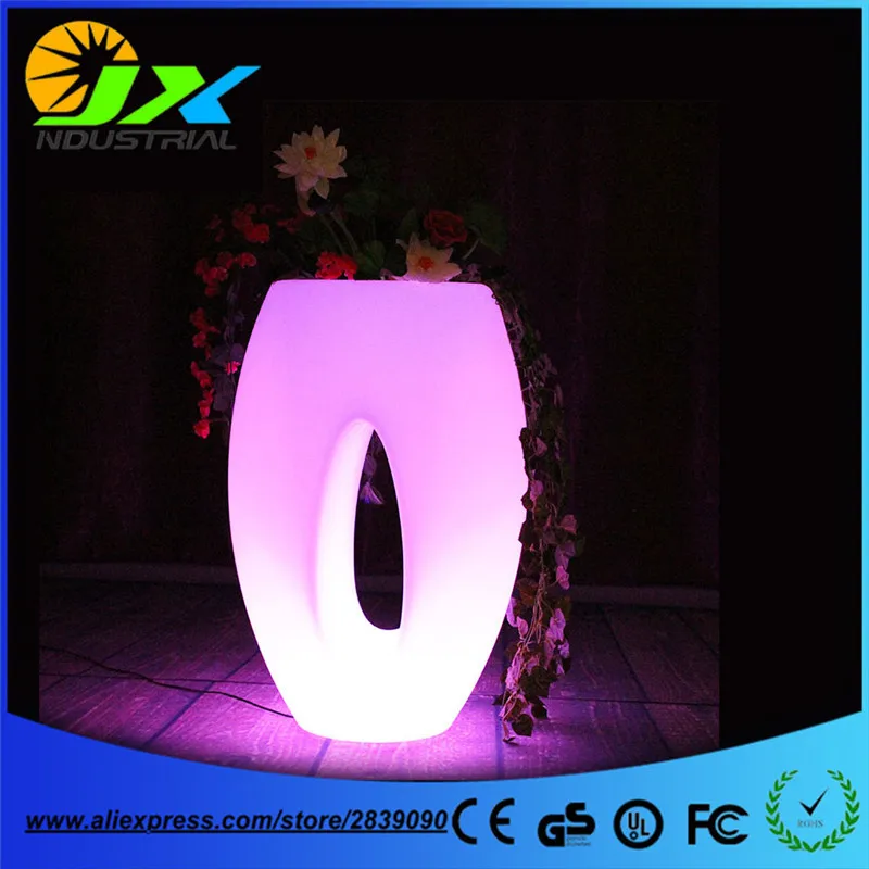

18*18*50cm Glowing light up LED flower pot color changeable RGB Colors LED Planters Pot led vase decoration