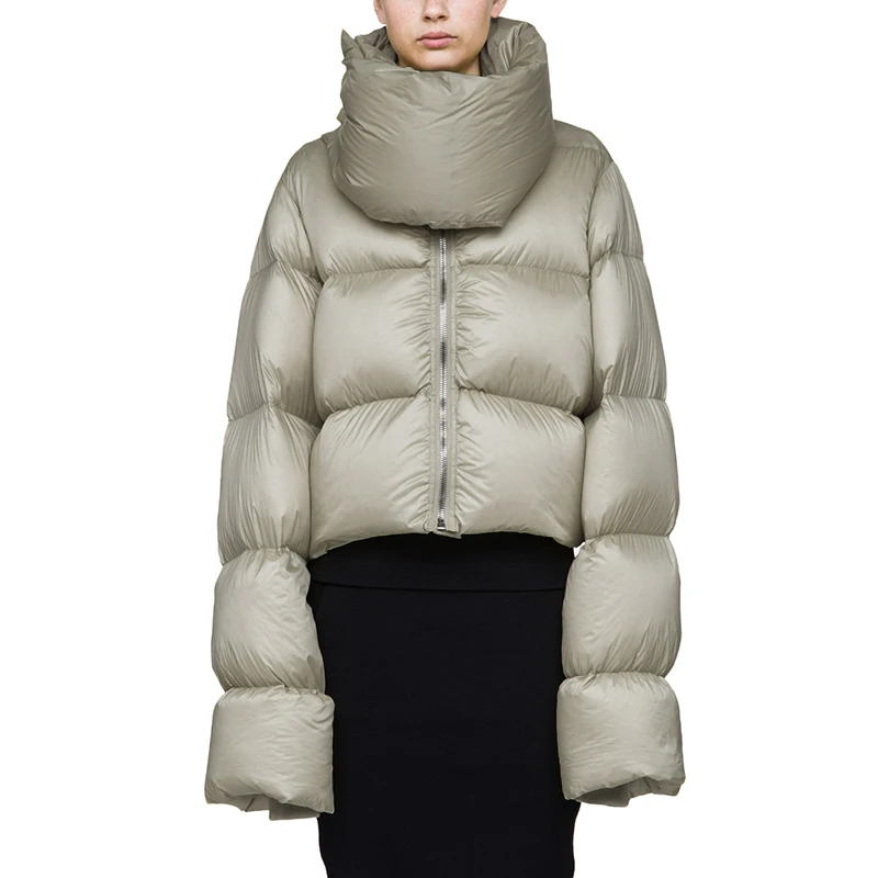 TWOTWINSTYLE, зимние женские пуховики, водолазка с длинным рукавом, большие размеры, короткое пальто для женщин, плюс толстый теплый, модный стиль