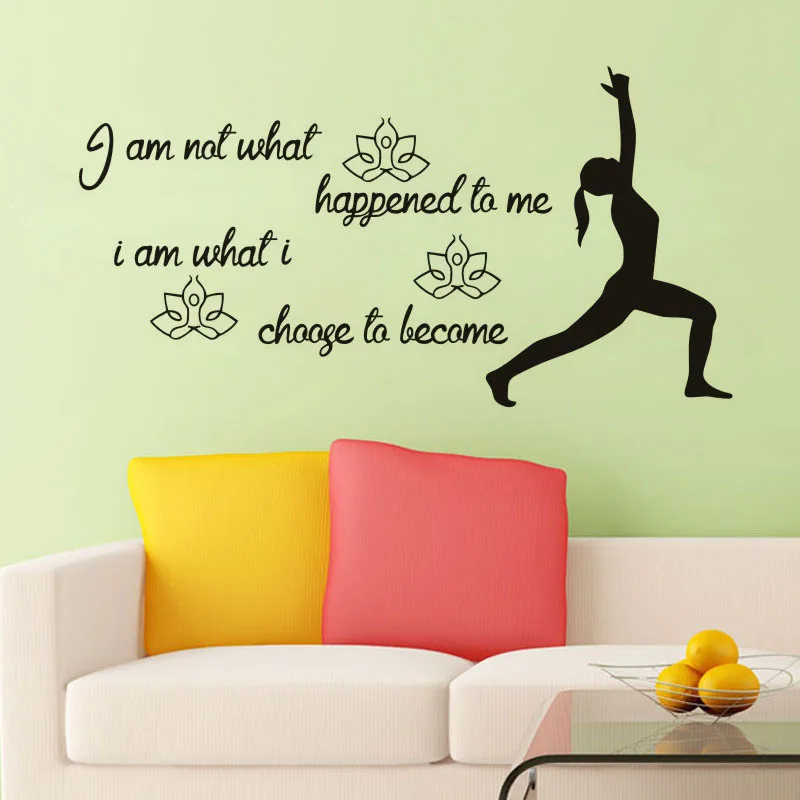 Sports yoga vinyl wall decal home decor living room bedroom diy art