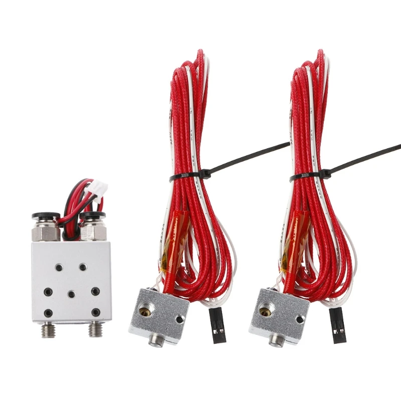 

3D Printer Parts Metal E3D Chimera Double Head Extruder 0.4mm 1.75mm Nozzle Kit