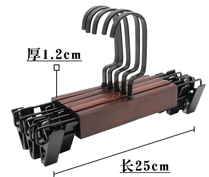 10 шт./лот, 38 см/40 см/44 см, для взрослых, винтажные вешалки из цельного дерева, детская вешалка для одежды и зажим для брюк - Цвет: 25cm  clip   A