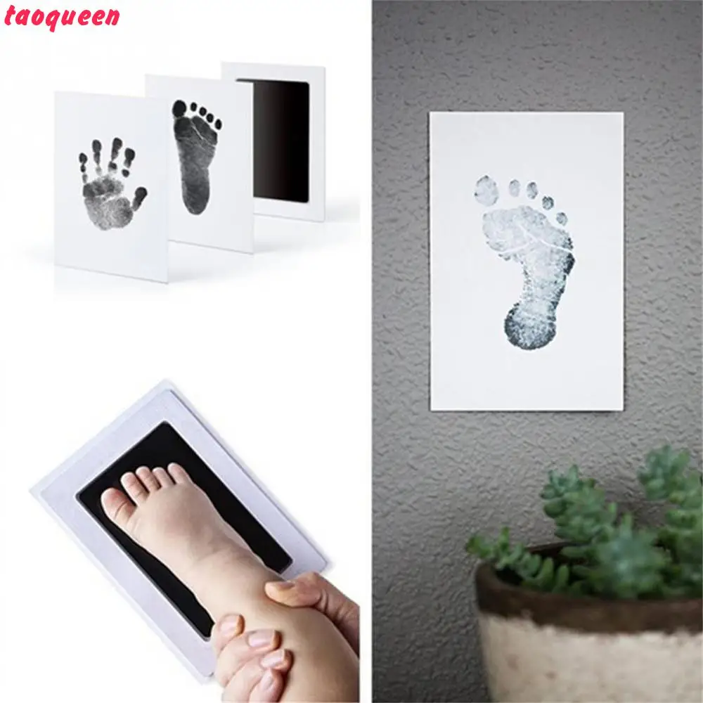 Taoqueen Kit With An Included Clean-Touch Ink Pad Hand& Footprint Makers Baby Souvenirs Baby Handprint Footprint Photo Frame