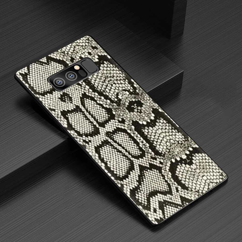 Змея питона кожаный силикон чехол для телефона для Galaxy A3 A5 A6 плюс A7 A8 A9 S6 S7 край S8 S9 S10 плюс S10e Note 8 9 J6