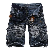 Летние Стильные Модные брендовые полосатые мужские шорты, хлопковые прямые камуфляжные повседневные шорты Карго с карманами, мужские армейские зеленые серые шорты