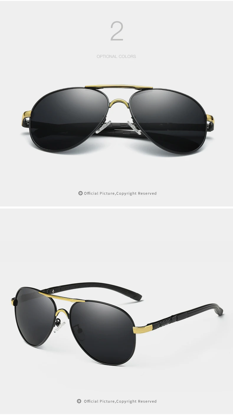 Для мужчин солнцезащитные очки Брендовая Дизайнерская обувь Pilot, Поляризационные солнечные очки, оправа из сплава металлов, мужские солнцезащитные очки UV400