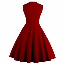 Vintage Women Dress 50s 60s Sleeveless 1950s vestido de festa 2017 Knee-Length Women's Party Dresses