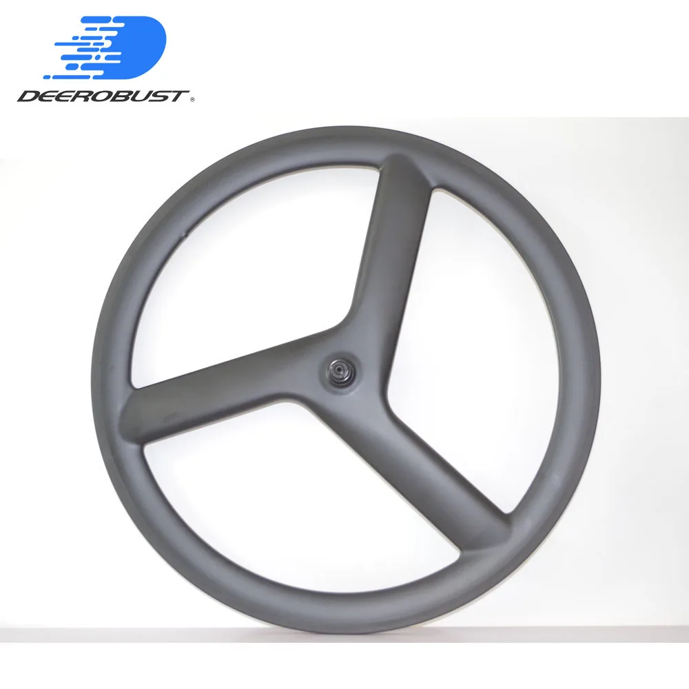 

Front Carbon Wheel 700C 50mm x 23mm Tri spokes 3 spokes Road Bicycle Track Fixed Gear Timetrial Bike Wheels CLINCHER
