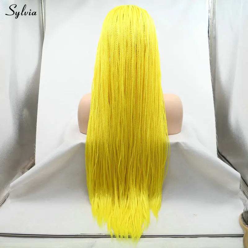 yellow braided synthetic wig (6)