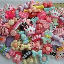 Кавайные наборы, 1000 шт./лот, кабошон из смолы с плоской задней стороной для волос, бант в центре, сделай сам