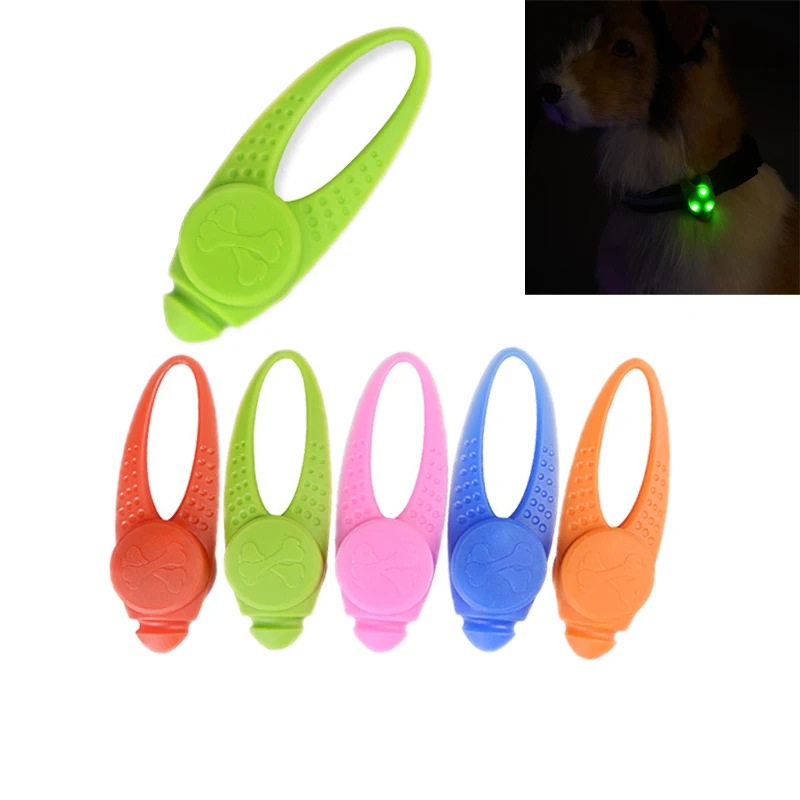 LED Flashing Pendant Safe Lighting Tag for Dogs Cats Pet Accessories Pendants Soft Rubber Flash Collar Dog | Дом и сад