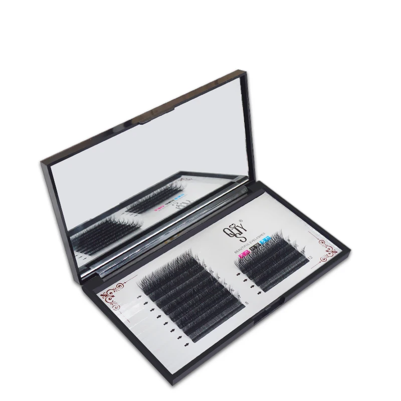 

QSTY 16rows/case 7~15mm mix in one tray natural synthetic mink,individual eyelash extension makeup cilia professional