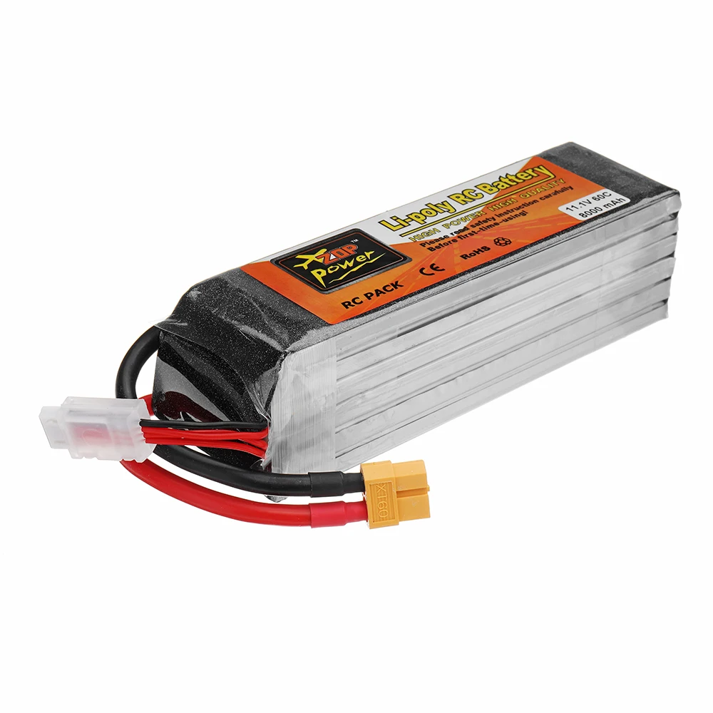 ZOP POWER 11,1 V 8000mAh 60C 3S Lipo аккумуляторная батарея с разъемом XT60 для RC моделей рамка запасная часть Accs