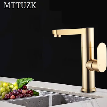 

MTTUZK New space aluminum faucet European-style wash basin faucet Golden basin tap bathroom faucet deck mount hot cold mixer tap