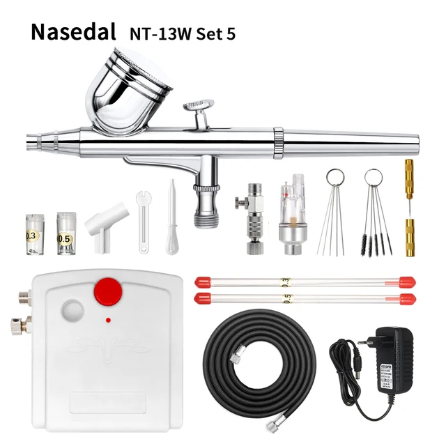 Details About Mini Compressor Air Brush Kit 0 3mm 7cc Capacity Spray Tattoo Nail Art Paint Gun