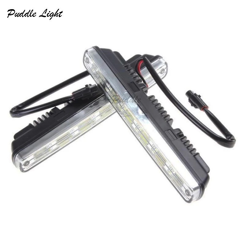 

2x White Universal DC 12V/24V COB LED Daytime Running Light Super Car DRL Lamp Installation Bracket Vehicles 12W E4
