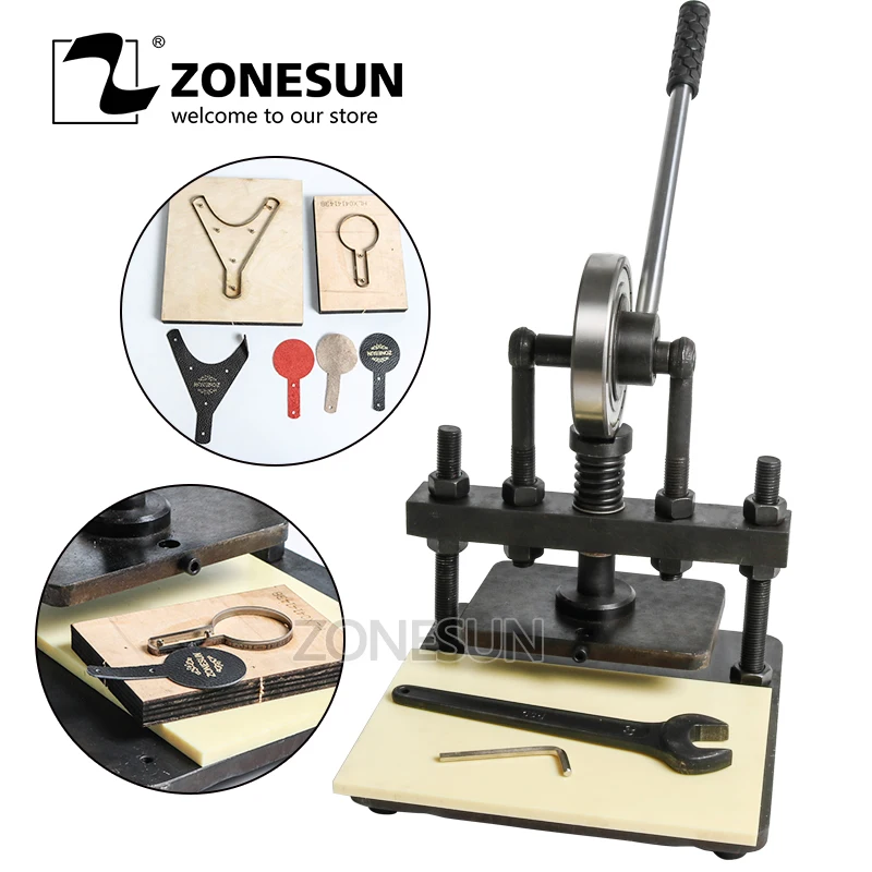 

ZONESUN 20x14cm Hand leather cutting machine,photo paper,PVC/EVA sheet mold cutter,manual leather mold /Die cutting machine
