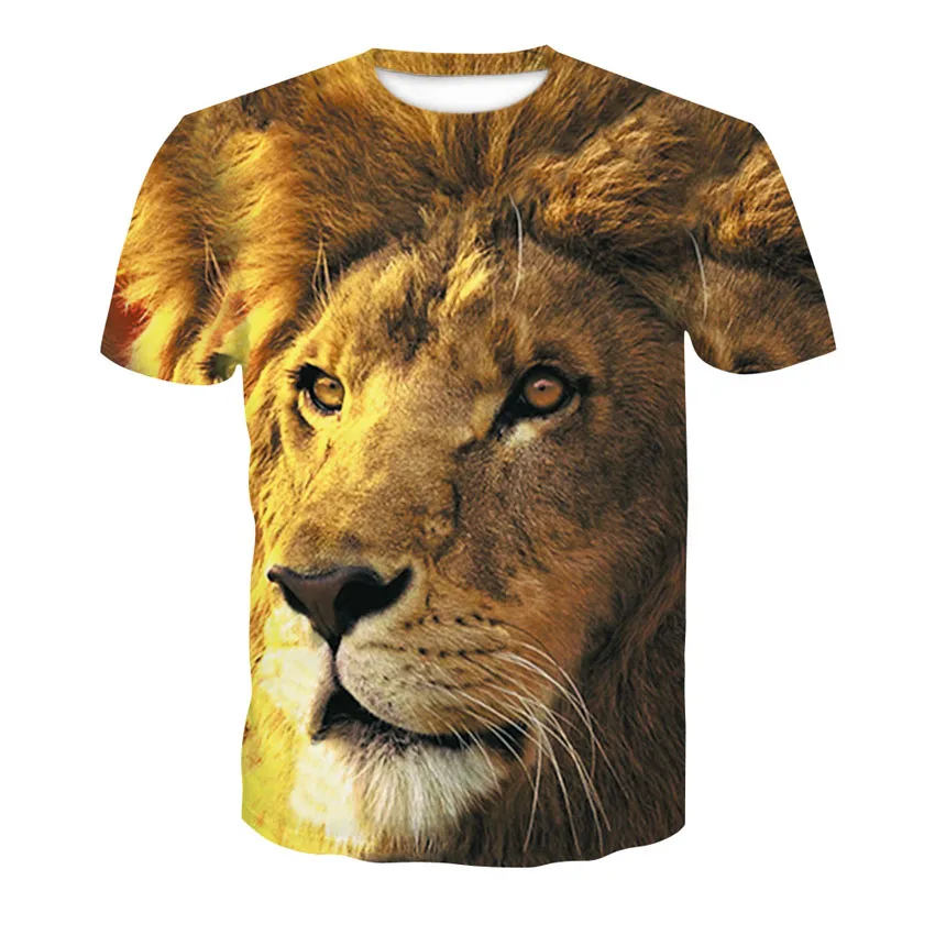 

New summer newest brand 3D printed animal tiger cool cool funny T-shirt cool boy short sleeve summer shirt men's T-shirt