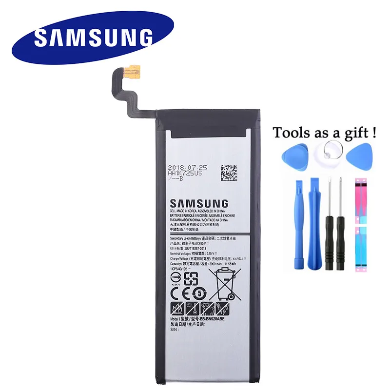 

SAMSUNG Original Phone Battery EB-BN920ABA EB-BN920ABE For Samsung GALAXY Note 5 N9200 N920t N920c Note5 SM-N9208 N920P 3000mAh