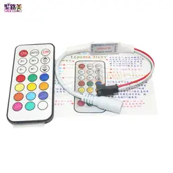 Для полного Цвет RGB светодиодный полосы светящаяся лента 21 ключи DC5V 12 V WS2811 WS2812 1903 инфракрасный светодиодный контроллер светодиодный