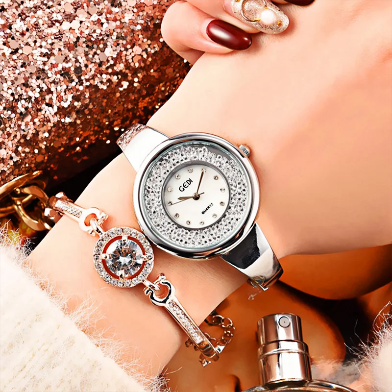 

Luxury Bracelet Watches Fashion Women's Dress Fashion Womens Elegant Rose Gold Women Quartz Watch Design Relogios Femininos