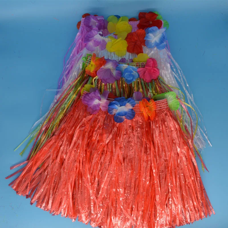 

30cm 40cm 60cm Kids Adult Woman Tropical Hawaiian Luau Hula Grass Skirt Dress Dance Skirts Flower Party Supplies