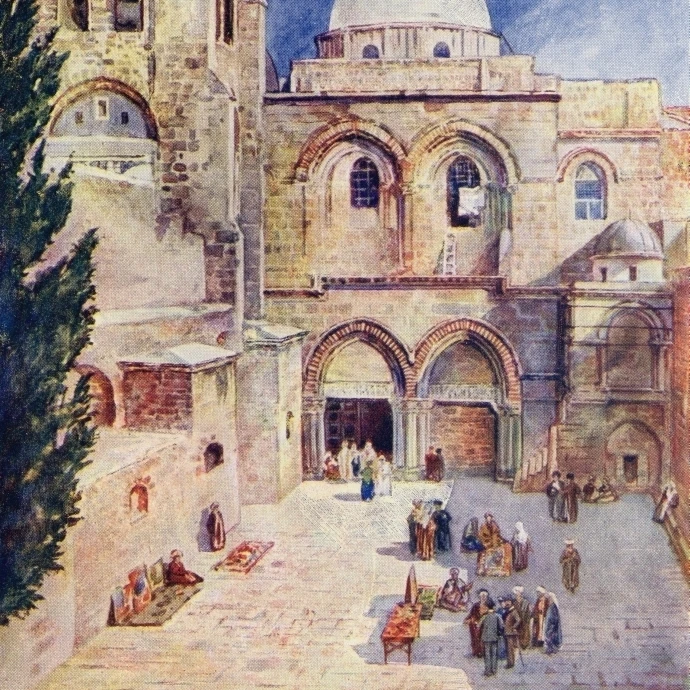 The Church Of The Holy Sepulchre  Jerusalem  Palestine  Circa 1910. From A Book
