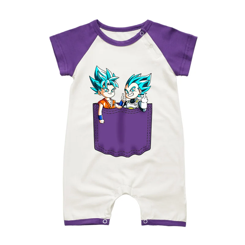 Для новорожденных; Детские хлопковые комбинезоны Dragon Ball одежда сын Goku vegeta с персонажами из мультфильмов для маленьких мальчиков с коротким рукавом для младенцев костюм для маленьких детей; комбинезоны