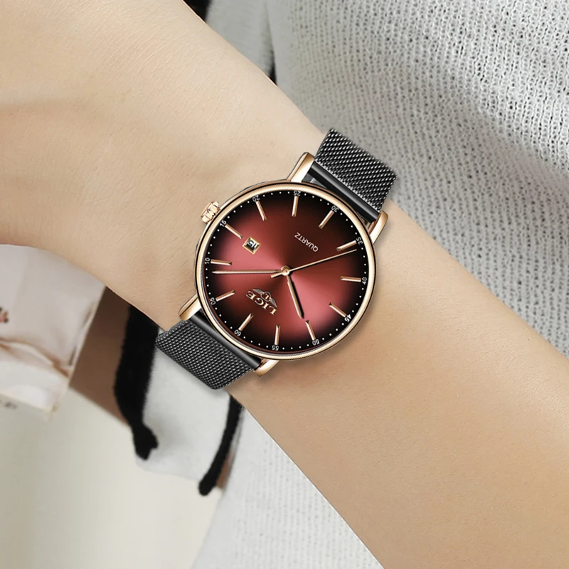 Fashion Women Watch Top Brand Luxury Ladies Mesh Belt Ultra-thin Watch Stainless Steel Waterproof Quartz Watch Mujer_voghion.com