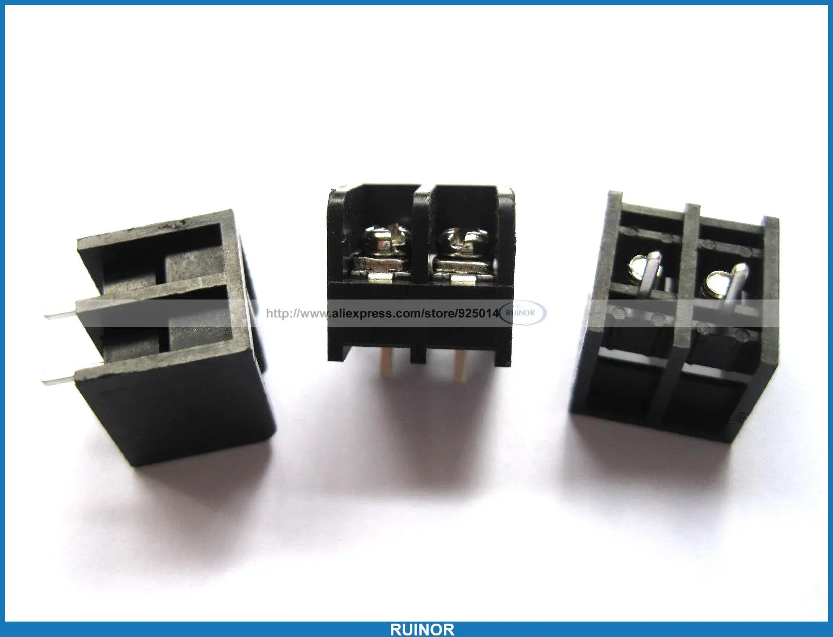 

50 Pcs Black 2 Pin 6.35mm Screw Terminal Block Connector Barrier Type DC29B