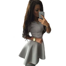 

3 Colour Women Fashion 3/4 Sleeve Pullover Jumper Dress Spring Winter Evening Party Dress Blusa