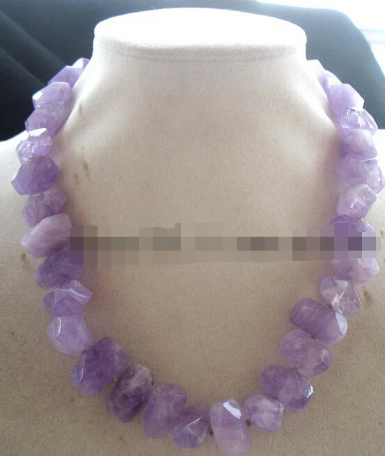 

ddh003187 amethyst faceted necklace 18" nature