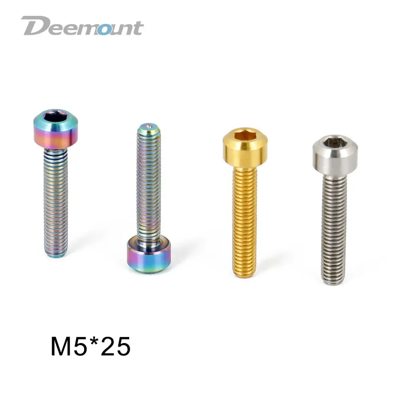 Deemount M5x25mm велосипедные титановые болты с шестигранной головкой MTB горный велосипед 4 шт. Ti Винт цикл крепежные части для тормозного рычага