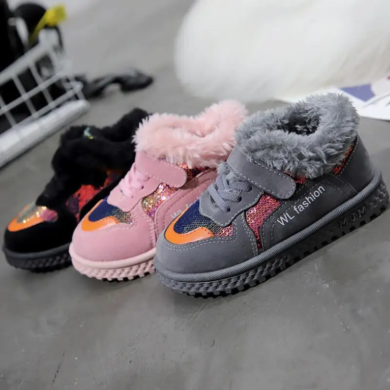 Зимние детские ботинки; Новая брендовая Толстая Теплая обувь; ботинки с хлопковой подкладкой для мальчиков и девочек; зимние ботинки для мальчиков; детская обувь