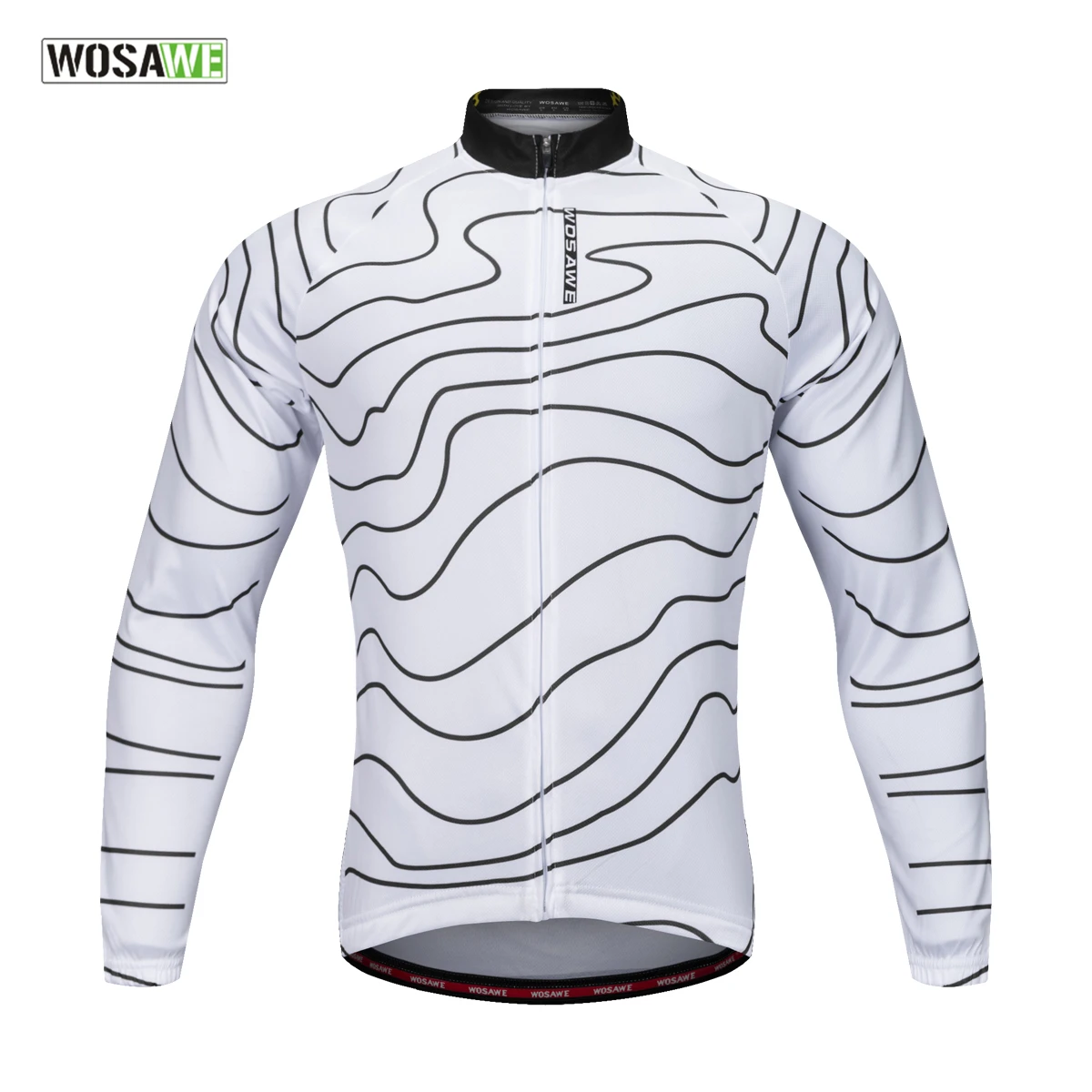 

WOSAWE Cycling Jersey Spring Autumn Long Sleeve MTB Bicycle Bike Clothes UV Cycle Wear With Full Length Zipper Sports Shirt