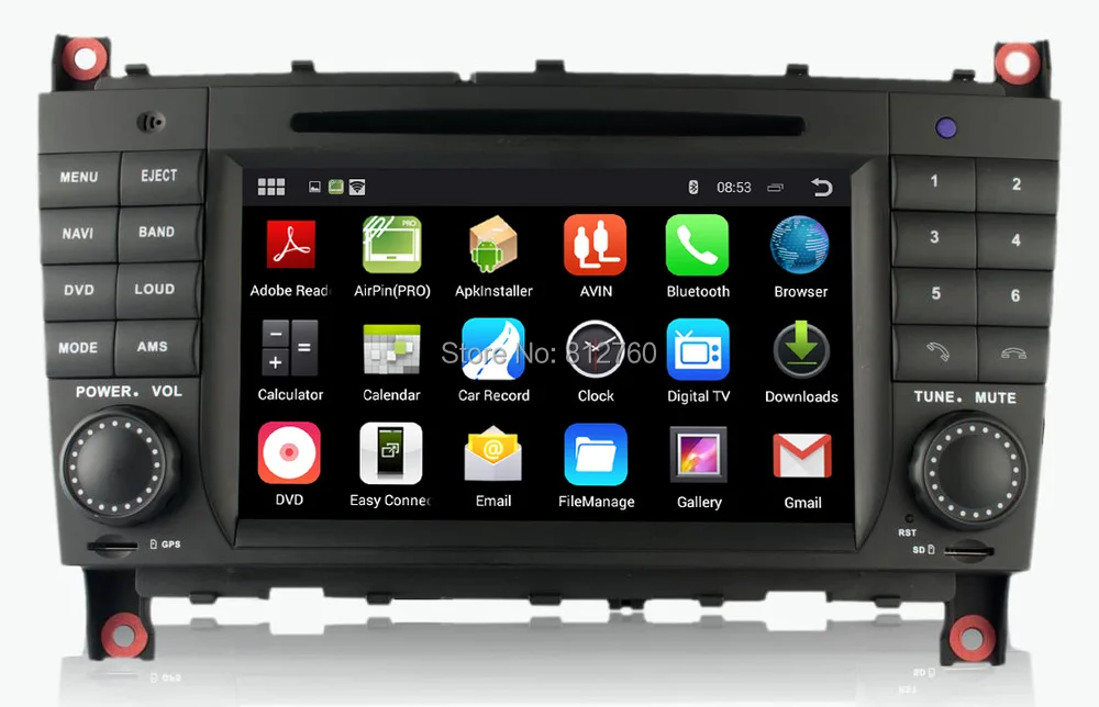 Discount 2G RAM Quad Core Android 7.1 Car DVD GPS for Mercedes Benz C Class W203 C200 C230 C320 CLK 200 CLK350 CLK500 Car Radio Stereo 4