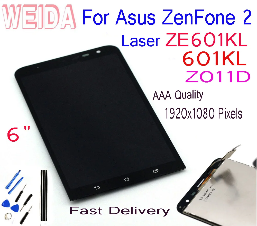 ЖК дисплей WEIDA 6 0 дюйма для Asus ZenFone 2 Laser ZE601KL 601KL Z011D в сборе с сенсорным экраном и