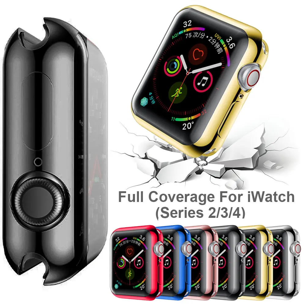 Slim TPU Screen Protector For Apple Watch case 360 Degree Soft Clear Case for iWatch 4 3 2 1 case apple 4 40mm 40mm 38mm 44mm