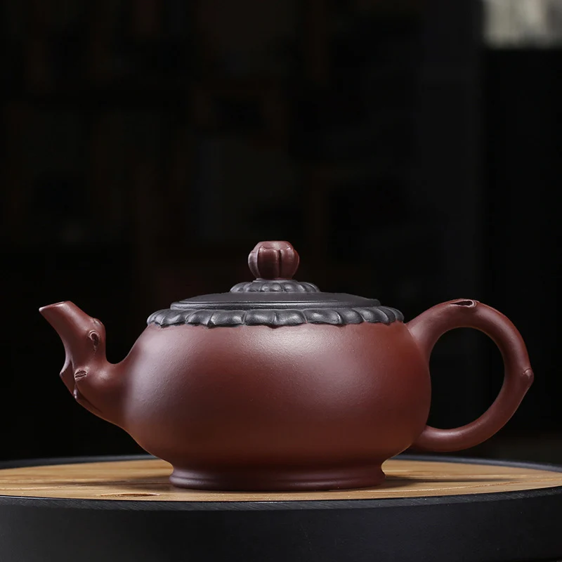 PINNY 350ml YiXing Purple Clay "Flower Branch" Teapot High Quality