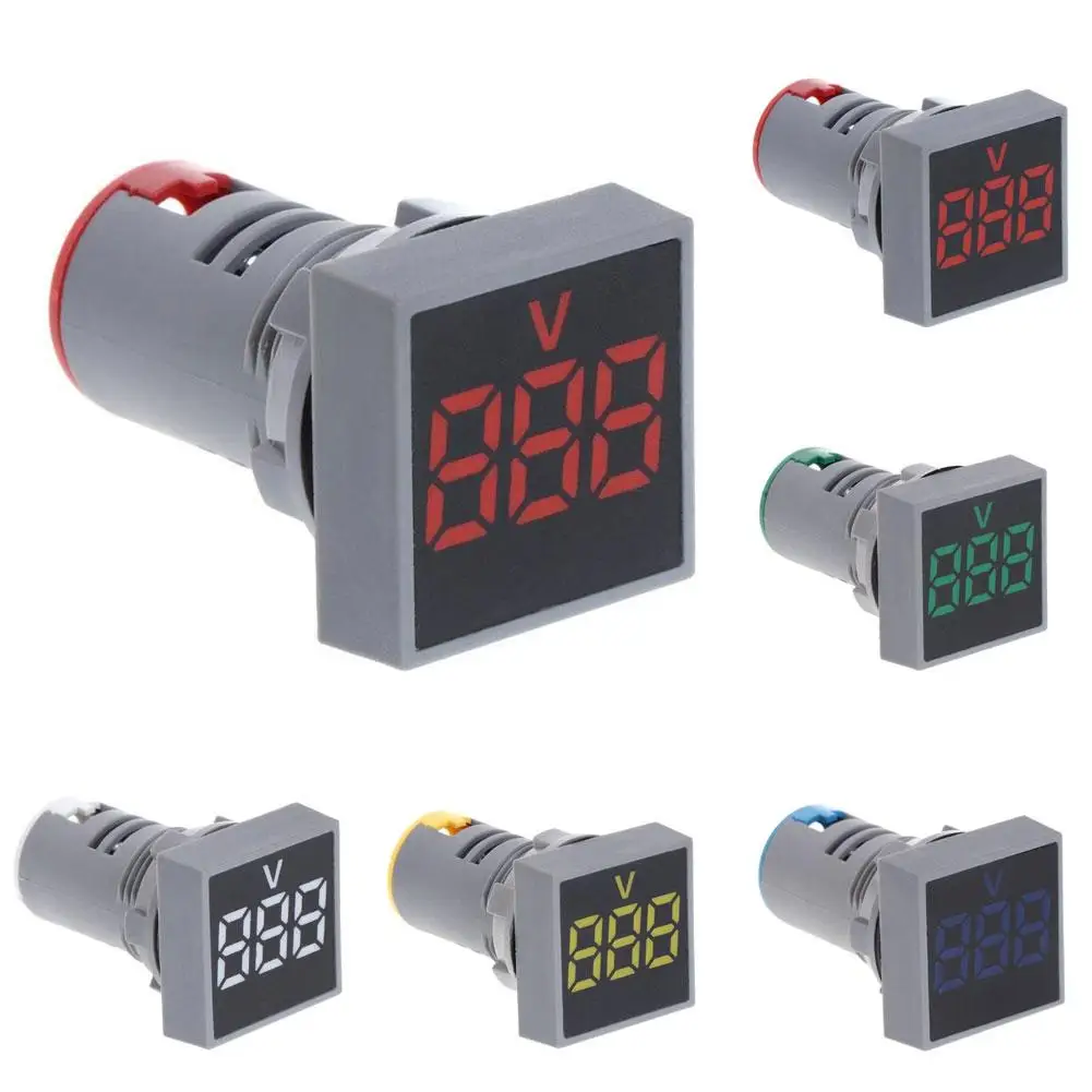 

Mini Digital Voltmeter Portable AC12-500V Square Panel Indicator Light Digital Voltage Meter Voltmeter Instrument Tool
