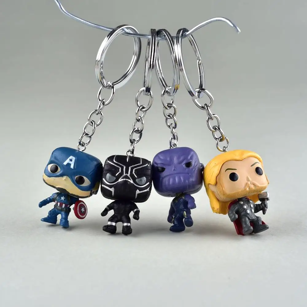 

2019 Fashion New Pop Toys Keychain Marvel Captain America Iron Man Key Ring Kids Wonder Women Key Chain Bag Pendant Jewelry